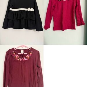Gymboree Black, Red, and Burgundy Long Sleeve Tops